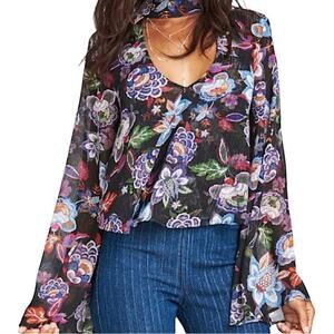 NWT Show Me Your MuMu Olsen Top in City Nights Glimmer Size XS Retail $138